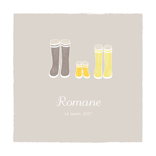 Faire-part de naissance Balade (1 enfant) beige jaune Faire-part de naissance Balade (1 enfant) beige jaune