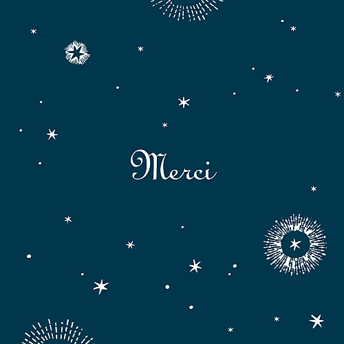 Carte de remerciement Merci constellation bleu nuit Carte de remerciement Merci constellation bleu nuit