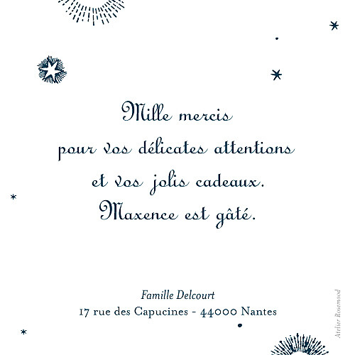Carte de remerciement Merci constellation bleu nuit - Page 2 Carte de remerciement Merci constellation bleu nuit - Page 2