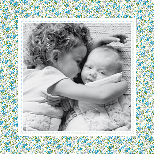 Faire-part de naissance Bilingue liberty bleu Faire-part de naissance Bilingue liberty bleu