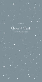 Menu de mariage Étoile gris bleu