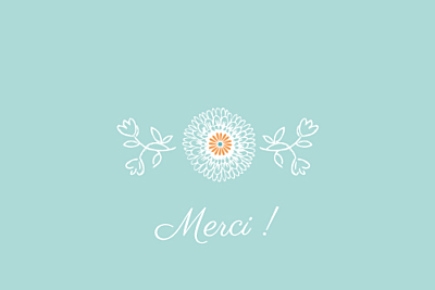 Carte de remerciement Merci champêtre multicolore finition Carte de remerciement Merci champêtre multicolore finition