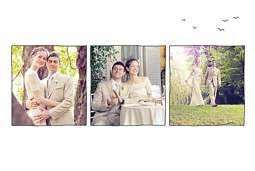Carte de remerciement mariage Promesse champêtre (3 photos) blanc - Recto