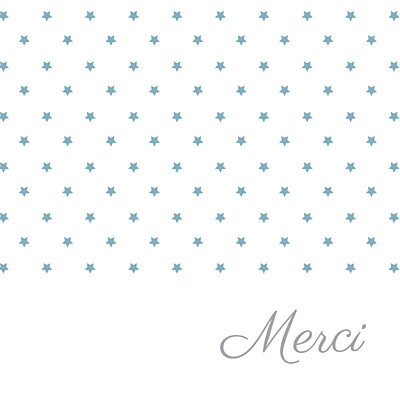 Carte de remerciement Merci étoiles classique blanc bleu finition Carte de remerciement Merci étoiles classique blanc bleu finition