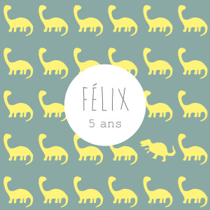 Carte d'anniversaire Dinosaures kaki
