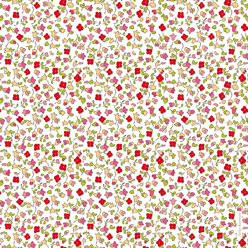 Faire-part de naissance Jardin fleuri rouge - Verso Faire-part de naissance Jardin fleuri rouge - Verso