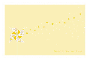 Carte d'anniversaire Moulin à vent jaune Carte d'anniversaire Moulin à vent jaune