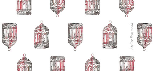 Etiquette perforée mariage Cage à oiseaux rouge - Verso