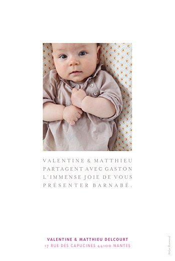Faire-part de naissance La naissance (2 photos) blanc Faire-part de naissance La naissance (2 photos) blanc
