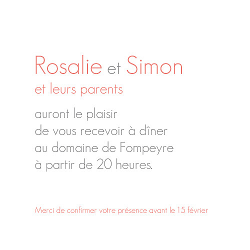 Carton d'invitation mariage Moderne photo blanc - Page 2 Carton d'invitation mariage Moderne photo blanc - Page 2