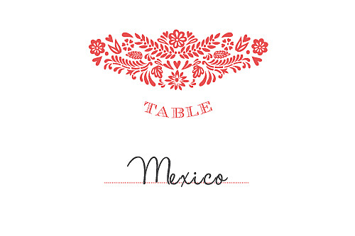 Marque-table mariage Papel picado corail