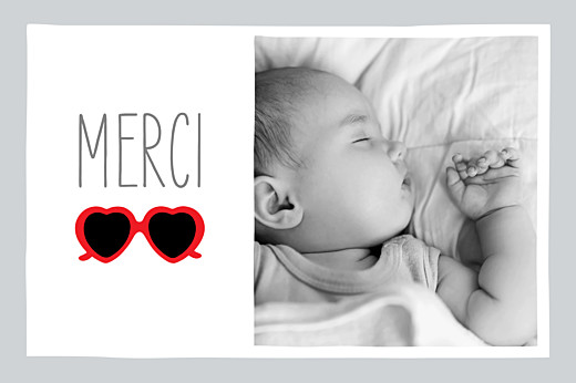 Carte de remerciement Merci chérie photo paysage gris rouge Carte de remerciement Merci chérie photo paysage gris rouge