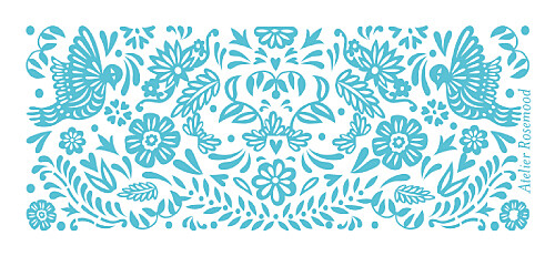 Etiquette perforée baptême Papel Picado turquoise - Verso Etiquette perforée baptême Papel Picado turquoise - Verso