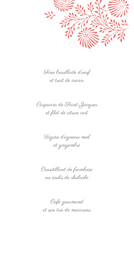 Menu de mariage Idylle corail - Page 3 Menu de mariage Idylle corail - Page 3