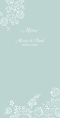 Menu de mariage Idylle vert d\'eau Menu de mariage Idylle vert d\'eau