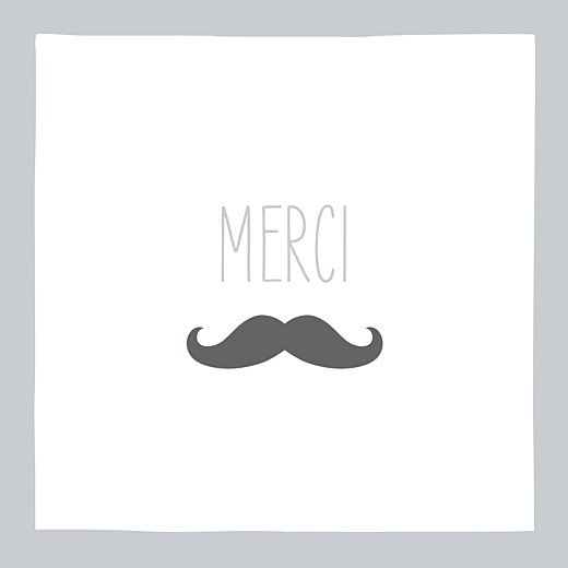 Carte de remerciement Moustache gris Carte de remerciement Moustache gris