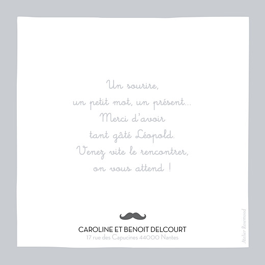 Carte de remerciement Moustache gris - Page 2 Carte de remerciement Moustache gris - Page 2