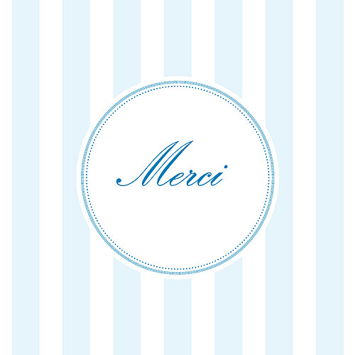 Carte de remerciement Petites douceurs bleu - Recto Carte de remerciement Petites douceurs bleu - Recto