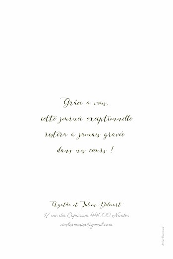 Carte de remerciement mariage Un grand merci (portrait) blanc - Page 2 Carte de remerciement mariage Un grand merci (portrait) blanc - Page 2