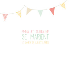 Faire-part de mariage Guinguette pastel Faire-part de mariage Guinguette pastel