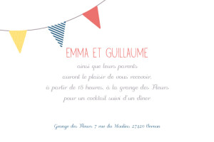 Carton d'invitation mariage Guinguette pop Carton d'invitation mariage Guinguette pop
