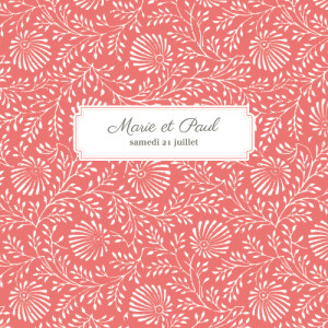 Faire-part de mariage Idylle (4 pages) corail Faire-part de mariage Idylle (4 pages) corail