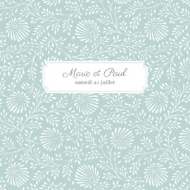 Faire-part de mariage Idylle (4 pages) vert d\'eau