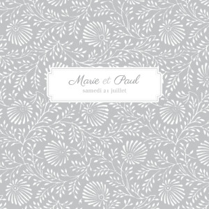 Faire-part de mariage Idylle (4 pages) gris Faire-part de mariage Idylle (4 pages) gris