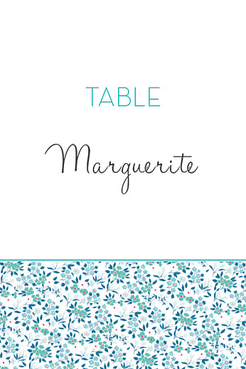 Marque-table mariage Simplement liberty bleu