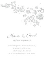 Carton d'invitation mariage Idylle gris