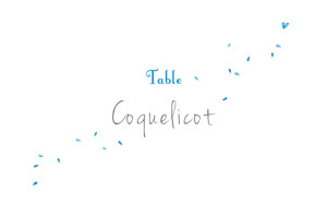 Marque-table mariage Bouquet bleu