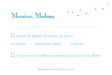 Carton réponse mariage Bouquet bleu