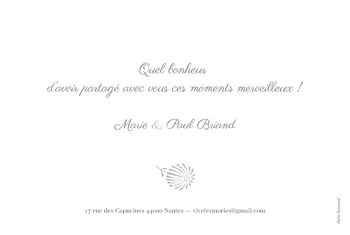 Carte de remerciement mariage Idylle 2 photos gris - Verso Carte de remerciement mariage Idylle 2 photos gris - Verso