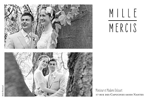 Carte de remerciement mariage Toi & moi (paysage) 3 photos blanc - Page 2 Carte de remerciement mariage Toi & moi (paysage) 3 photos blanc - Page 2