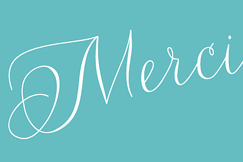Carte de remerciement Un grand merci turquoise Carte de remerciement Un grand merci turquoise