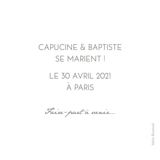 Save the Date Petit polaroid blanc - Verso