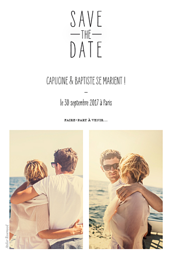 Save the Date Toi & Moi (portrait) blanc - Verso