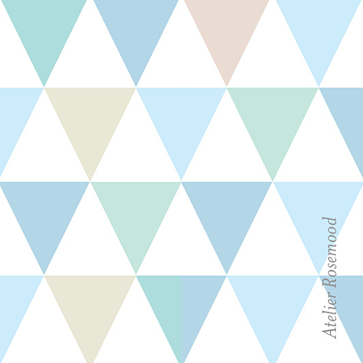 Etiquette perforée baptême Triangles (carré) bleu - Verso