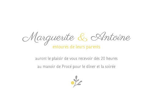 Carton d'invitation mariage Couronne champêtre blanc ocre - Page 1