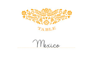 Marque-table mariage Papel Picado soleil