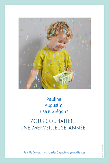 Carte de voeux Triangles photo bleu Carte de voeux Triangles photo bleu