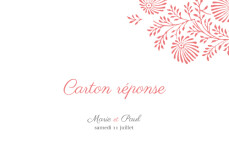 Carton réponse mariage Idylle corail Carton réponse mariage Idylle corail
