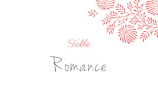 Marque-table mariage Idylle corail Marque-table mariage Idylle corail