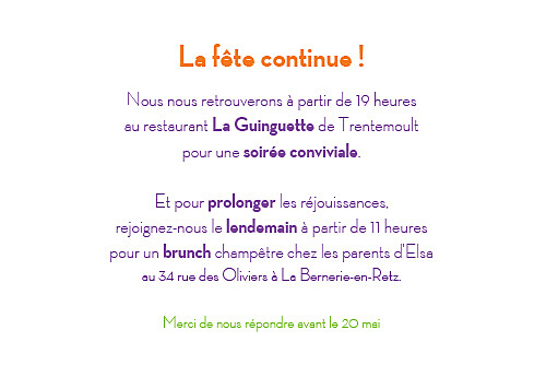Carton d'invitation mariage Dis moi oui ! orange & violet - Page 2