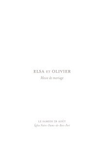Couverture livret de messe mariage Chic blanc Couverture livret de messe mariage Chic blanc