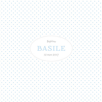 Faire-part de baptême Pois chics bleu finition Faire-part de baptême Pois chics bleu finition