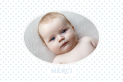 Carte de remerciement Merci pois chics paysage photo bleu finition Carte de remerciement Merci pois chics paysage photo bleu finition