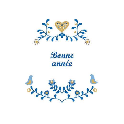 Carte de voeux Folk photo bleu & ocre Carte de voeux Folk photo bleu & ocre
