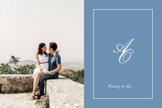 Save the Date Chic liseré bleu Save the Date Chic liseré bleu