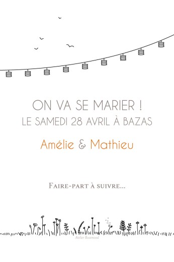 Save the Date Promesse champêtre blanc - Verso Save the Date Promesse champêtre blanc - Verso